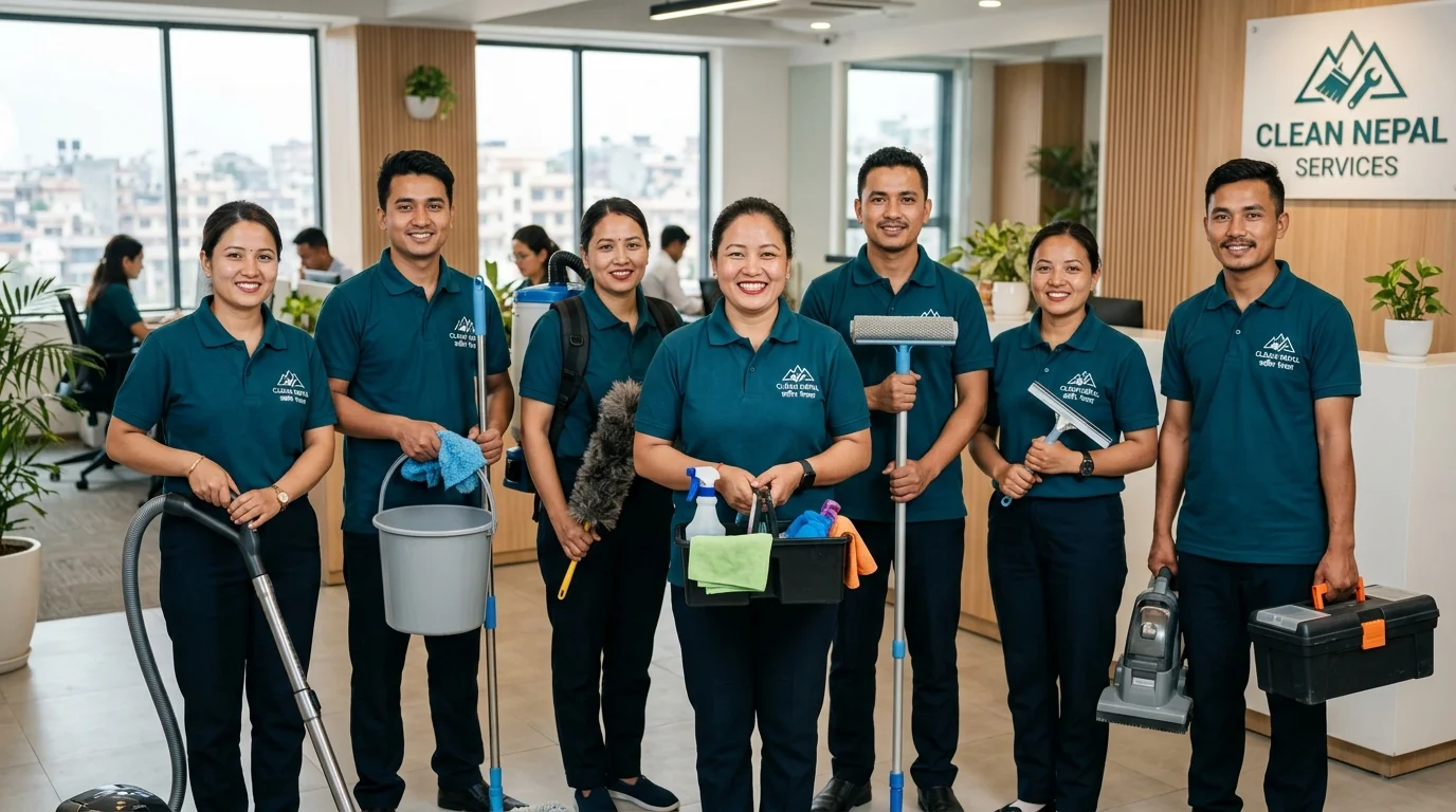 Cleaning Sansar professional cleaning technicians in Kathmandu Nepal